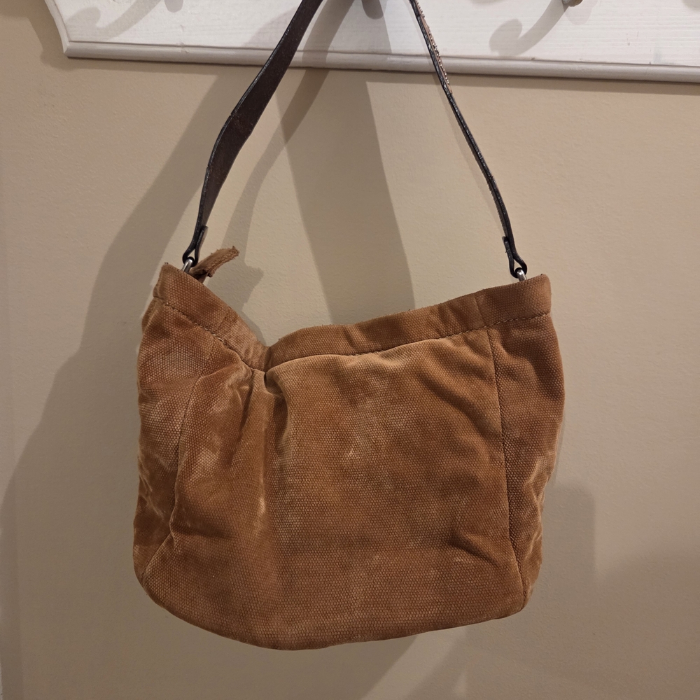 Stylish Tan Suede Shoulder Bag